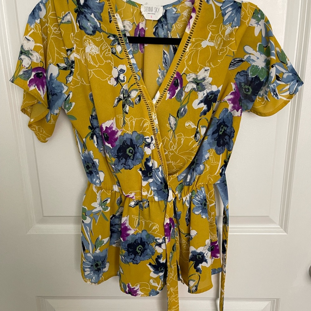 V-Neck Peplum Blouse